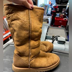 Ugg tall Brown with Black distressing boots